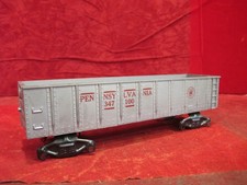 Marx Vintage O Gauge Pennsylvania RR Gray Car 347100 Train SHELL W TRUCKS