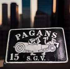 Vintage Cast Aluminum Pagans Very Rare Car Club Plaque