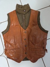 RARE VTG Youth/Kid SCHOTT NYC Leather Down VEST SIZE 8 SKI HUNT CAMPING