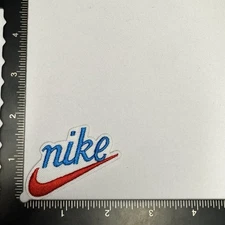 Red/Blue - Nike Sew/Iron On Embroidered Badge Jeans Bag, Hat