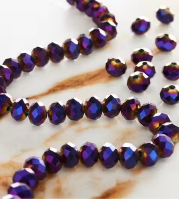 Crystal Glass Round Beads 6mm by Bead Landing Iridescent Amethyst