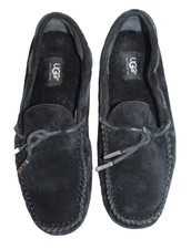 UGG DAKOTA BLACK on BLACK SUEDE SHEEPSKIN MOCCASIN SLIPPERS 1650 SZ US 9 EU 40  