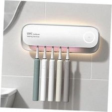 UV Toothbrush Holders Wall Mounted Toothbrush Sanitizer Cleaner 5 Slots with