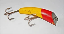 Very Rare Bud Tully Banana Lure Peterborough ONT 1930s Yellow Red Head PAT PEND