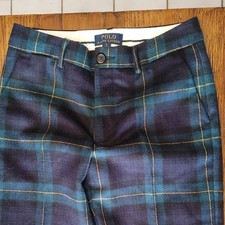 Polo Ralph Lauren Plaid Pants Girls 14 Wool, Lined 27" length