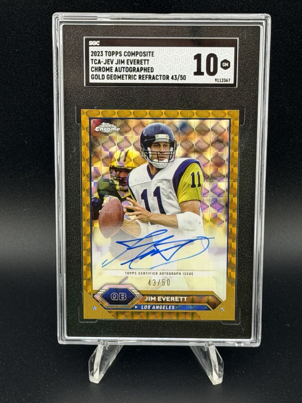 2023 Topps Chrome JIM EVERETT Gold Geometric Geo Auto /50 SGC 10 GEM MINT Rams
