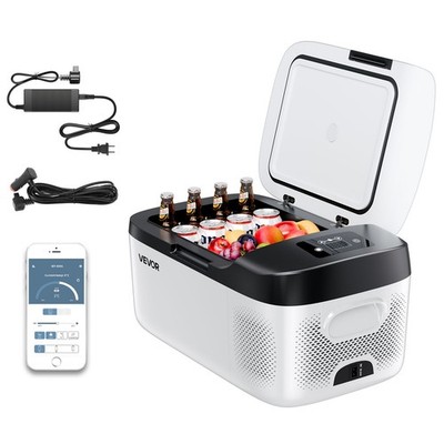 VEVOR Car Refrigerator 16QT/15L Compressor Electric Cooler Fridge 12/24V for Car
