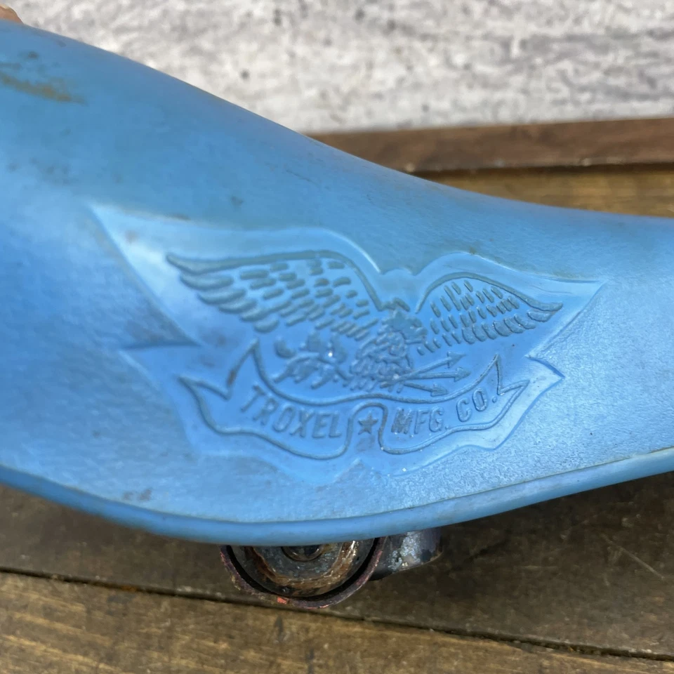 Vintage Troxel BMX Bike Blue Seat Eagle OG 70s 1977 Old School BMX USA Saddle - Image 2 of 4