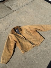 Carhartt Detroit Jacket Mens XL Tan Duck Canvas Blanket Lined Work Coat 6BLJ VTG