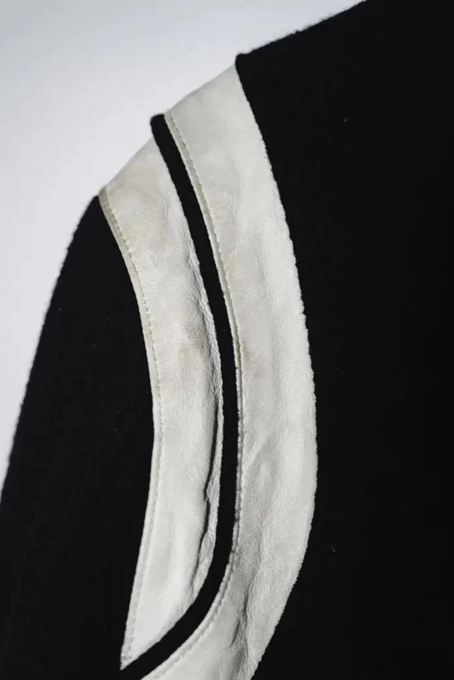 Chaqueta de bombardero universitaria Saint Laurent Paris de lana negra de peluche - para hombre M,L Foto 3 de 4