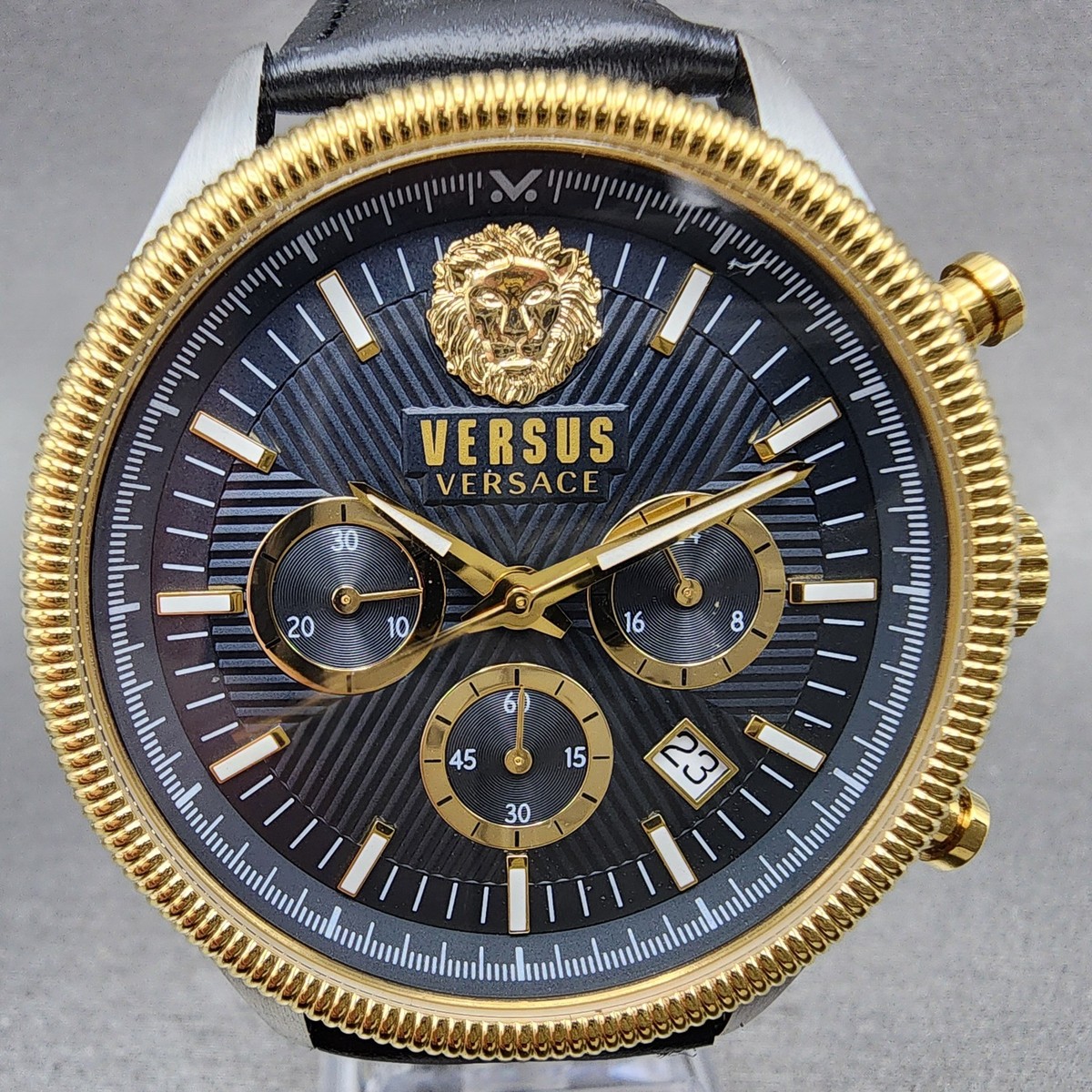 Versace Versus Colonne Chronograph Watch Men 45mm Blue Dial Two