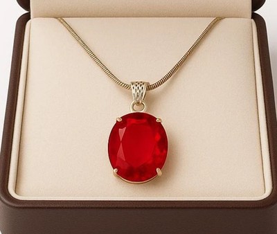 Red Color 97 Ct Natural Topaz 925 Solid Silver Pendant Loose Gemstone Oval Shape