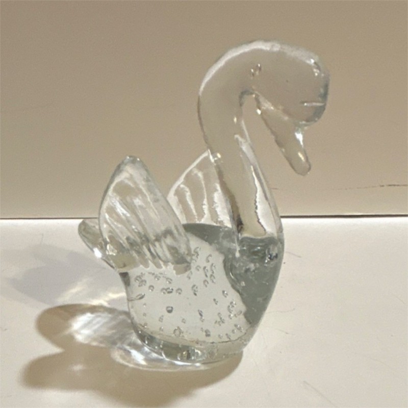 Clear Glass Swan Figurine Decorative Birds & Animals Theme Glass Bird Decor