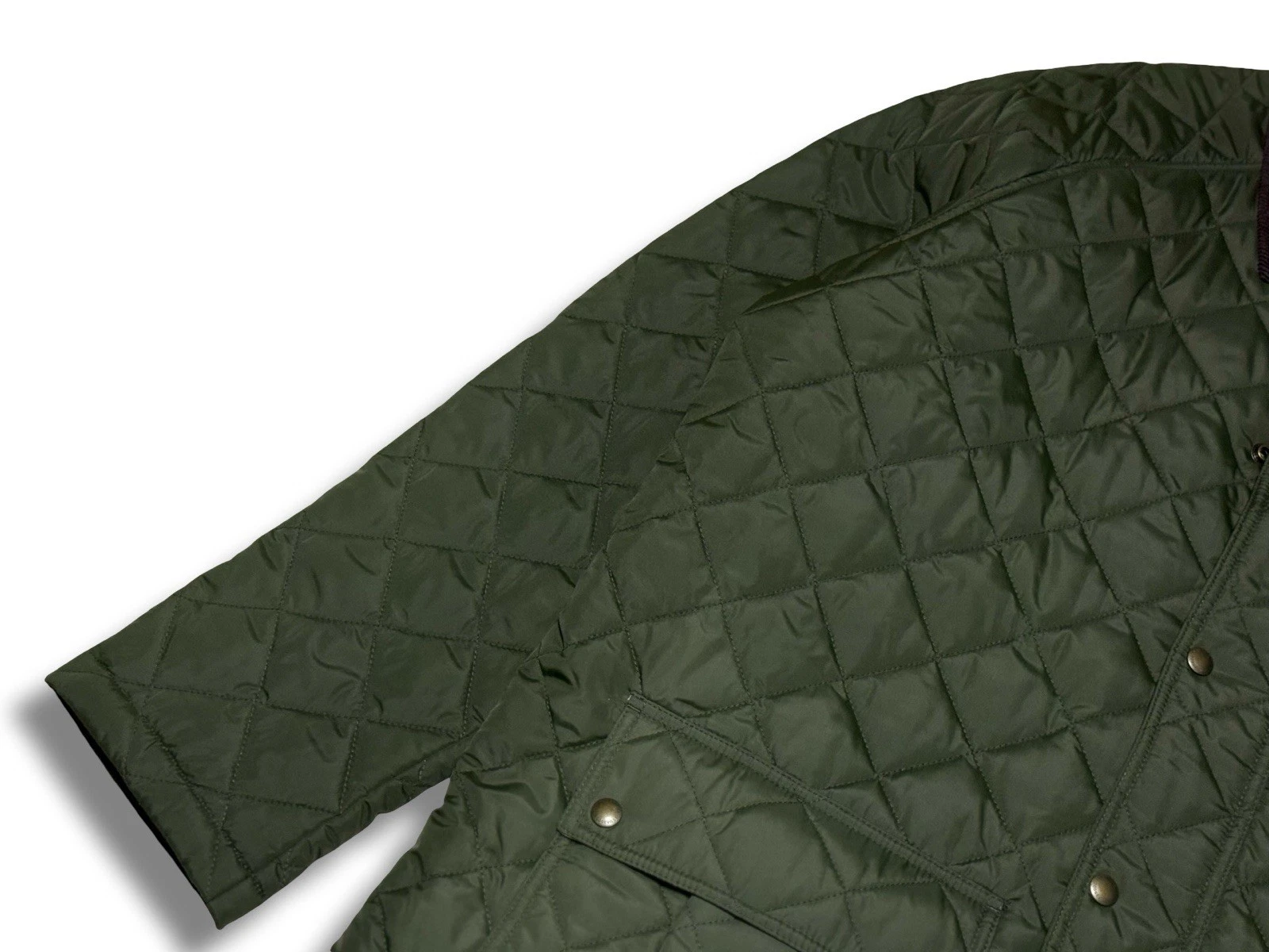 NWT! Lands End Quilted Jacket Mens XL Green Primaloft Corduroy Collar Chore Coat image 6