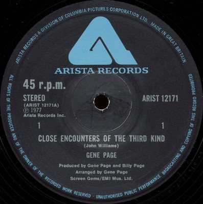 Gene Page - Close Encounters Of The Third Kind (12'', Ltd)