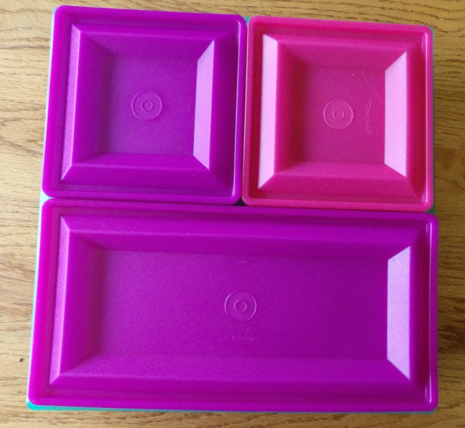 Vintage Tupperware Get Together 7 Piece Set Veg/Chips & Dip Party NEW Colorful - Image 2 of 4
