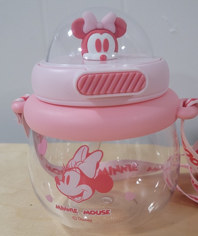 Disney Mickey Mouse Collection Plastic Bottle with Shoulder Strap and Straw...