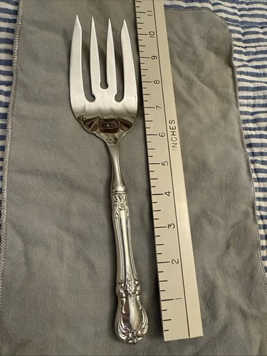Towle Old Master Sterling Silver Meat Fork No Monogram 9 78” Sterling Handle