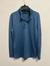 Under Armour Golf Mens Shirt Small Henley Pullover Coldgear Sweatshirt Blue