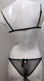 Victoria's Secret Sexy Little Things Black Mesh Lace Teddy Lingerie Bodysuit (M)