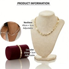 2PCS Women  s Jewelry Set ,Leaves Rhinestone Necklace  Bracelet   Christmas Gift