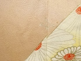 7761410: JAPANESE KIMONO / ANTIQUE KIMONO / SILK / KINSHA / FLOWER & SHIKISHI PA