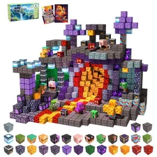 100 PCS Magnetic Blocks - Magnetic Building Blocks Toys for Kids, Stacking Ma...