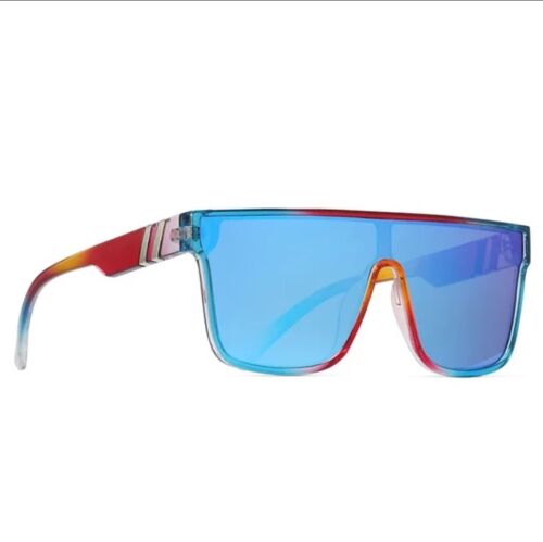 Unisex Quiksilver Sunglasses Polarized UV400 Pride Parade Blue Lens Red Rainbow - Picture 10 of 17