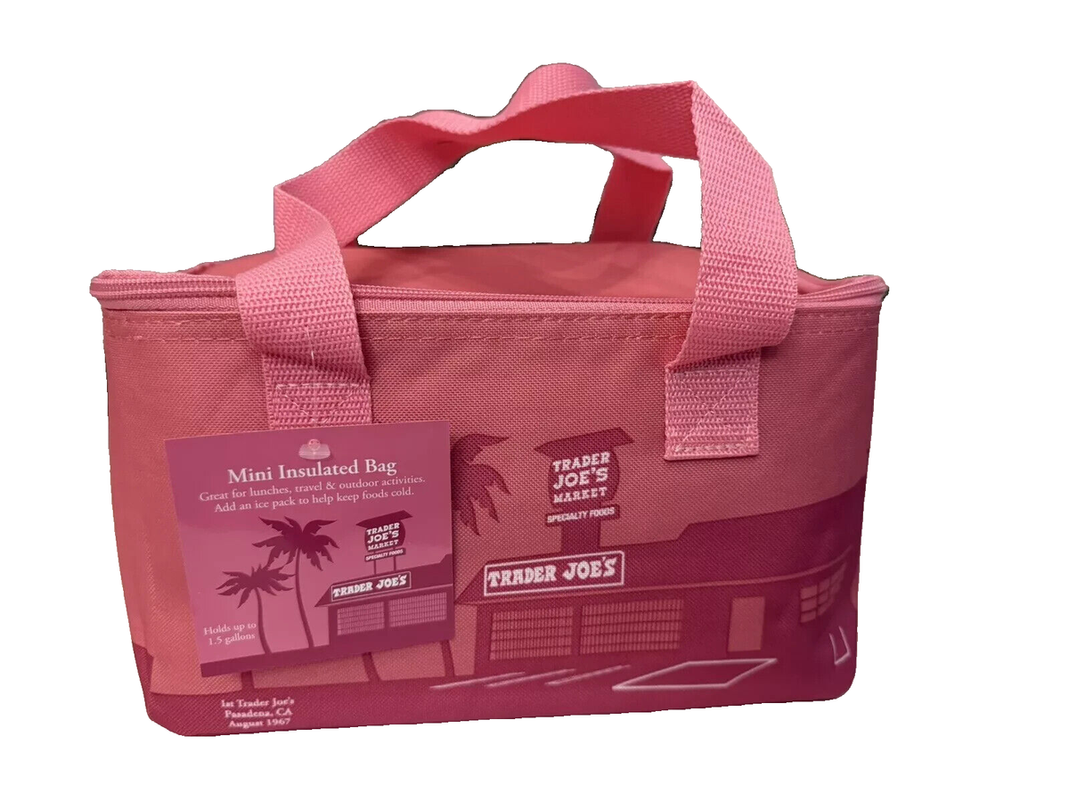 Trader Joe's Mini Insulated Tote Bag Pink Trader Joes Cooler Bag