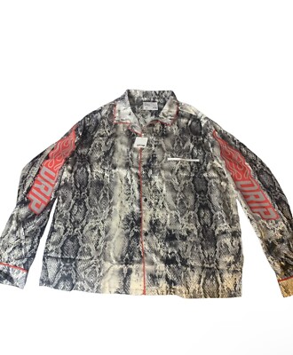 Men EPTM SNAKESKIN Long Sleeve BUTTON UP Dress Shirt BLACK/GRAY/RED NWT SZ MED