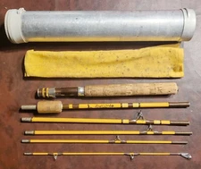 Vintage WRIGHT MCGILL NO. M6TMU  6'9" 6 PC. TRAILMASTER FLY /SPIN ROD WITH CASE