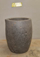 Vintage metal smelting foundry tool graphite crucible brass silver aluminum C2