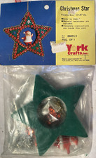 York Crafts CHRISTMAS STAR SANTA Panorama Sequin Bead Vintage Ornament Kit