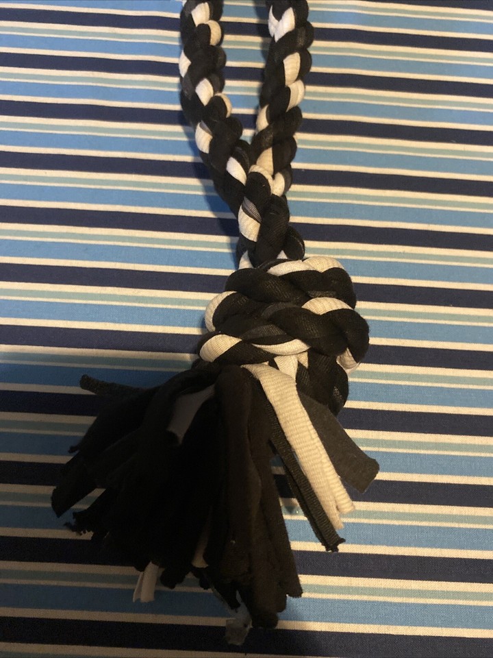 Large Dog Rope Tug Toy Black & White Greenbriar Kennel Club 16.5" eBay