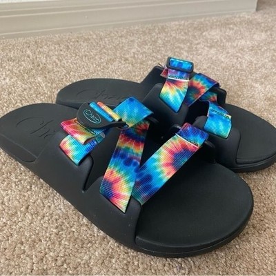 Chaco | Men\'s Tye Dye Chillos Slides Size 11 NWT Chaco Chillos Mens Size 11 Dark Tie Dye Slip On Outdoors  main image 4
