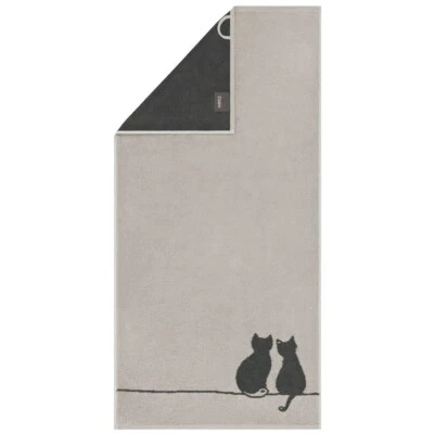 Cawö Gästetuch Handtuch Duschtuch Cute Cats Edition You & Me 6263-70 platin-grau - Bild 1 von 2