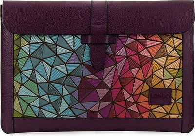 Londo Top Grain Leather MacBook Bag Laptop Sleeve for 13-14 inches, Purple 