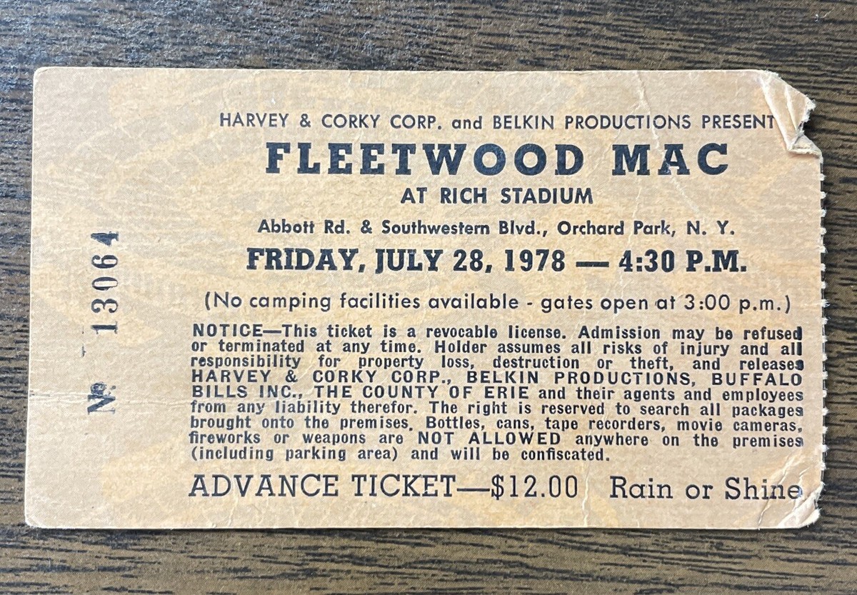 1978 Fleetwood Mac Foreigner Pablo Cruise Bob Welch Concert