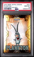 2024 WONDERCARD SPONGEBOB TREASURE SERIES-JOYFUL OCEAN EMBOSSED GOLD 11 PLANKTON
