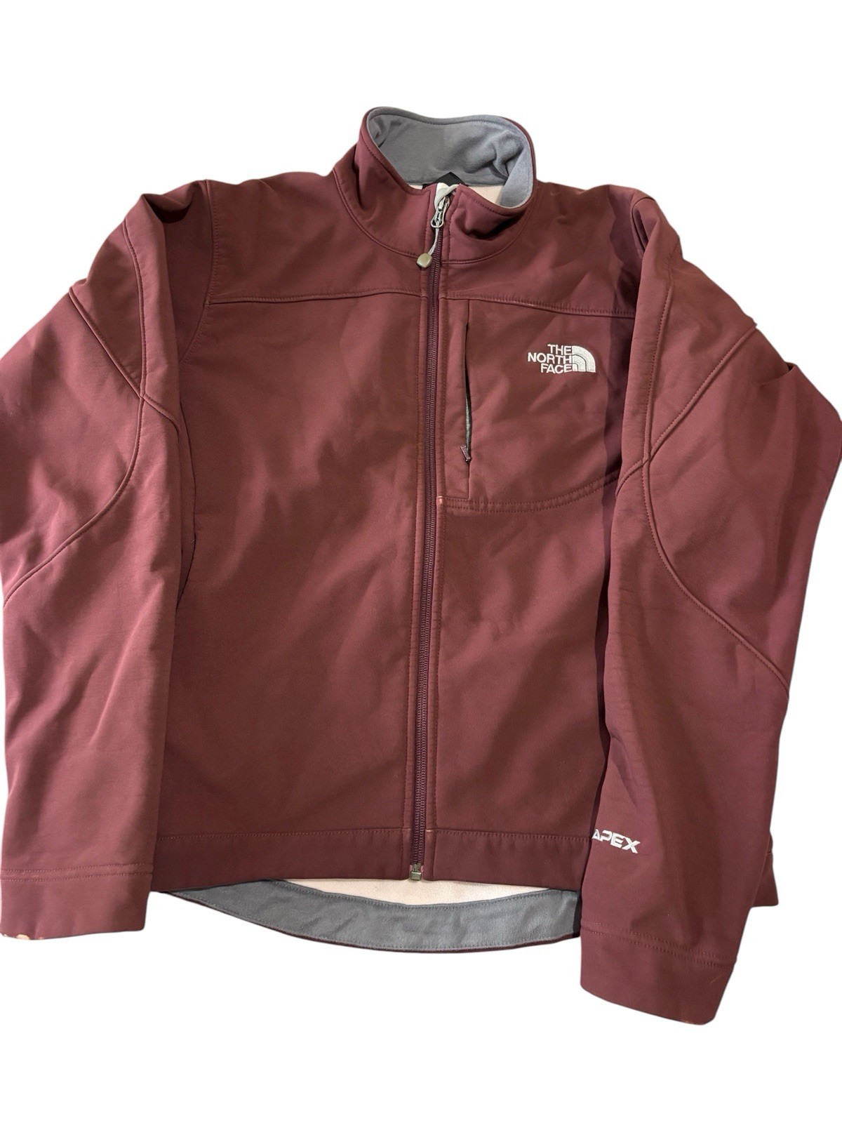 The North Face Women’s M Apex Softshell Jacket Full Zip Burgundy Hiking Outdoor