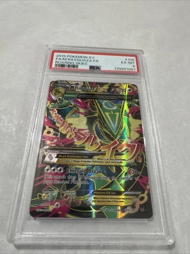 2015 POKEMON XY ROARING SKIES #105 FULL ART/M RAYQUAZA EX PSA 6
