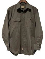 Vintage WearGuard Men’s M Brown Button Up Long Sleeve Cotton Pocket Work Shirt