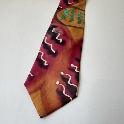 Robert Talbott Studio Men s Hand Sewn Silk Necktie Carmel Valley Abstract Retro
