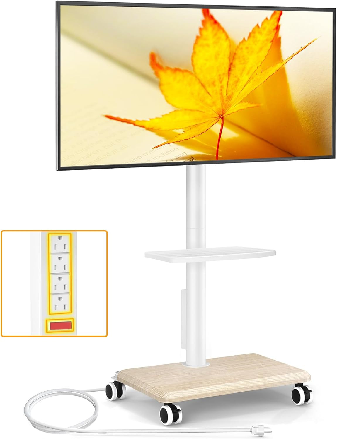 With Power Outlet For 32-60 Inch Tvs, Swivel And Height Adju