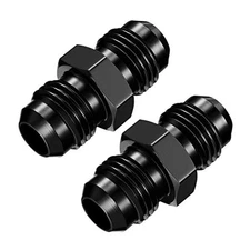 to Male Flare Coupler Union Straight Fuel Hose Adapter Fitting Aluminum 2 6AN