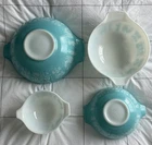 Pyrex AMISH BUTTERPRINT Cinderella Nesting Bowl Set 441 442 443 444
