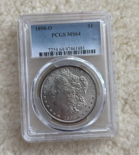 1898 O MORGAN DOLLAR PCGS MS-64 - UNCIRCULATED - CERTIFIED SLAB - $1