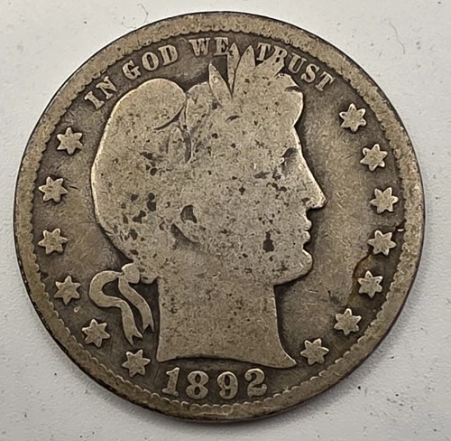 ☆SILVER☆ 1892-o USA BARBER QUARTER -RARE- 1st Year ■ .1808 OZ of SILVER!!!