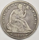 1855-O SEATED LIBERTY HALF DOLLAR ~ NICE VF!