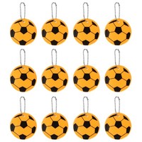 Reflektierende SchlüSselanhäNger-Tags, 12Er-Pack FußBallanhäNger Pvc, Gold
